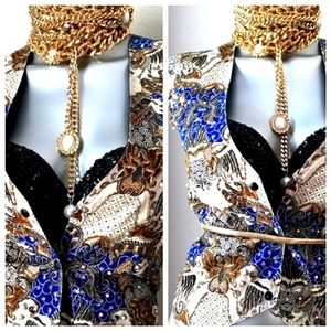 Bedazzled "ART to WEAR" Vintage Tribal Print Vest